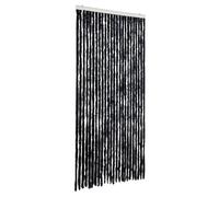 Rideau anti-mouches, anthracite, chenille, 100 x 200 cm, avec crochet, silencieux, lavable, amovible, pour porte, porte de balcon, caravane, moustiquaire, sans perçage