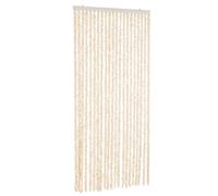Rideau anti-mouches beige et blanc 90x220 cm chenille