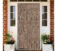 vidaXL Rideau anti-mouches beige et brun foncé 118x220 cm chenille