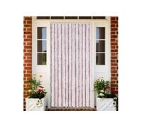vidaXL Rideau anti-mouches en chenille Gris argenté et rose 100x220 cm