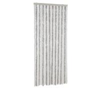 Rideau anti-mouches gris clair et blanc 90x200 cm chenille