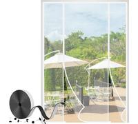 Rideau anti-mouches magnétique pour porte de balcon, 190 x 230 cm, résistant à la traction, aimants puissants, protection anti-mouches pour porte coulissante, blanc