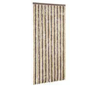 Rideau anti-mouches marron foncé et beige 90x220 cm chenille