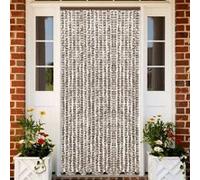 Vidaxl Rideau Anti-Mouches Taupe Et Blanc 56x200 Cm Chenille