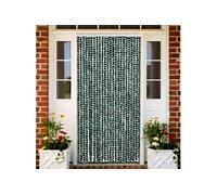 vidaXL Rideau anti-mouches réglable avec crochet Vert et blanc 100x200 cm chenille
