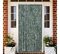vidaXL Rideau anti-mouches réglable avec crochet Vert et blanc 100x200 cm chenille