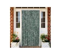 vidaXL Rideau anti-mouches chenille vert et blanc 100x230 cm
