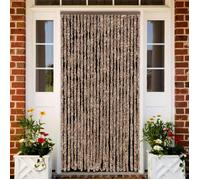 vidaXL Rideau anti-mouches beige et brun foncé 100x230 cm chenille