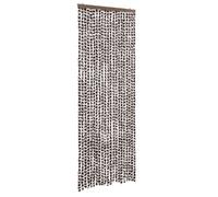 Rideau anti-mouches - VIDAXL - 90x200 cm - Marron et blanc - Chenille - Intérieur contemporain
