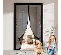 Rideau anti-moustiques - Rideau magnétique - Barrière anti-insectes - Aimants puissants - 96 x 132 cm - Noir