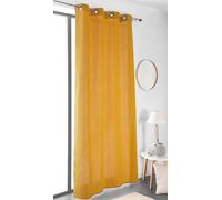 Rideau avec oeillets - Coton/Lin - Jaune ambitieux - 135x260cm