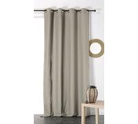 Rideau avec oeillets - Tamisant - Coton/Lin - Taupe - 135x260cm