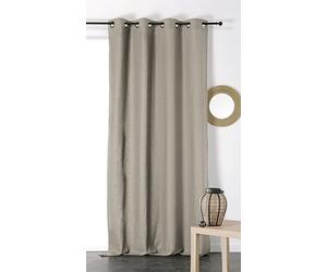 Rideau avec oeillets - Tamisant - Coton/Lin - Taupe - 135x260cm