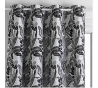 Rideau ""Bejuco"" motifs jacquard noir 140x260cm - Atmosphera Créateur d'intérieur