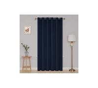 Rideau Bleu Marine à Oeillets Thermique Isolant Rideau Chambre Adultes Rideau Grande Largeur Design Moderne pour Enfant en Salon 203x213cm.