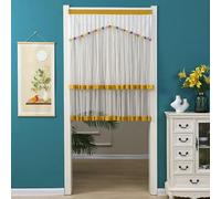 Rideau brise-bise jaune - Broderie - Double couche - En voile - 90 x 120 cm | Tolldek Rideau de fenêtre en polyester avec bande translucide, 1 pièce