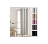 Rideau Chambre Decorative Super Soft Oeillets Rideau Occultant à Oeillet Fenetre Rideau pour Bebe Garcon 132x214cm Blanc Pâle Gris