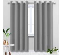 Rideau Chambre Enfant Gris Thermique Grande Largeur à Oeillets Anti UV Rideau Occultant Thermiques sans Perçage pour Fenetre Intérieurs Cuisine Dressing 90x180cm