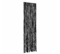Rideau chenille anthracite 56 x 200 cm avec crochets, amovible, lavable, silencieux, pour porte, fenêtre, porte de balcon, caravane, anti-moustiques sans perçage