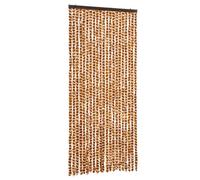 Rideau chenille ocre blanc 90 x 220 cm moustiquaire porte balcon lavable amovible sans perçage magnétique bande pour caravane chambre à coucher