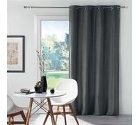 Douceur d'Intérieur - Rideau occultant Chinea à œillets 135 x 240 cm Anthracite