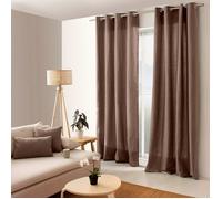 Rideau coloré en pur coton 8 œillets Taupe 135x240 cm