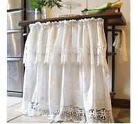 Rideau court coton brise bise cuisine dentelle, occultant thermique, pour balcon/chambre/café, 1 pièce