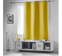 Rideau court obscurcissant 90 % adapté radiateur Jaune moutarde 135x180 cm