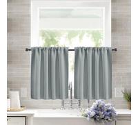 Rideau court solide 1 pièce, petits rideaux pour cuisine, salle de bain, rideaux occultants élevés pour la décoration de la maison, Protection UV Dark Grey A