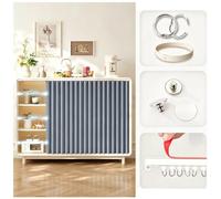 Rideau d’armoire coulissant sans perçage avec aimant W100 x H180cm Bleu