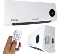 Rideau d'air Aérotherme céramique MalTec PT3800Wt 2000W, télécommande, minuterie, programme hebdomadaire, détection de fenêtre, silencieux, montage mural, thermostat Blanc