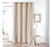 Rideau D'ameublement À Grands Carreaux Beige 135X260