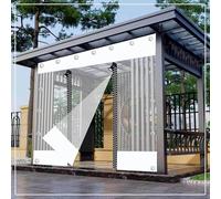 Rideau De Bâche Transparent Extérieur Imperméable,Pergola Gazebo Patio Carport Panneau De Bâche Claire Blanche,Avec Porte Zippée,Rideaux Étanche,Bâche De Séparation Pvc,W×H-3.8×2.2m(12.5*7.2ft)