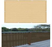 Rideau de balcon - Protection de l'intimité - Protection contre le soleil et crépuscule intérieur - Tissu moulé sous pression résistant aux intempéries - 120 x 500 cm - Jaune sable