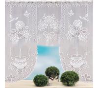 Rideau De Café Translucide Blanc Européen, En Tricot Chaîne, Tulle Dentelle, Jacquard Pur, Pour Chambre À Coucher, Stores Romains