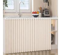 Rideau de cuisine auto-adhésif coulissant avec rail sans perçage Opaque Séparateur de pièce pour salle de bain/chambre/salon Taille A2 70 x 50 cm