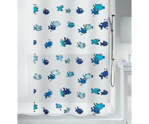 Rideau de douche - 180 x 200 cm - Bleu et Blanc - Peva - Hugo SPIRELLA