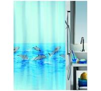 Spirella, Rideau de Douche en Polyester Nemo, Rideau de Douche avec 8 œillets de Style Modern, Matériau imperméable, Résistant à la lumière et à l'eau, 180x200cm, Bleu