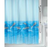 Rideau de douche - 180 x 200 cm - Bleu - Polyester - Motif Dauphin SPIRELLA