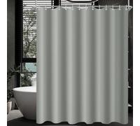 Rideau de douche 180x200cm Gris Polyester Hydrofuge incl. 12 anneaux