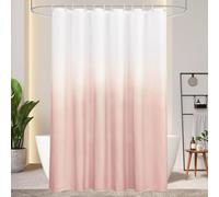 Rideau de douche 180x200cm rose textile étanche lavable anti-moisissure