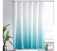 Rideau de douche 180x200cm textile étanche anti-moisissure lavable blanc crème marron 12 anneaux