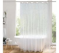 Rideau de douche 180x220cm transparent avec aimants & crochets