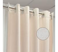 Rideau de douche 200 x 220 cm, aspect lin, beige/crème, sans crochets, matière résistante, hydrofuge, largeur 200 x hauteur 220 cm