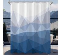 Rideau de douche 200x200 cm Dégradé géométrique Imperméable Polyester 12 oeillets Crochet