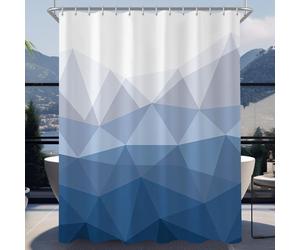 Rideau de douche 200x200 cm Dégradé géométrique Imperméable Polyester 12 oeillets Crochet
