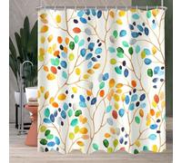 Rideau de douche 200x200cm Arbre coloré Hydrofuge Anti-moisissure Tissu polyester