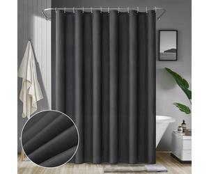 Rideau de douche 200x240cm noir imperméable avec protection anti-moisissure