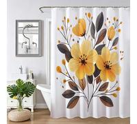 Rideau de Douche 230x180cm, Blanc, Rideau de Baignoire en Tissu Imperméable Lavable en Machine avec Ourlet Lesté, avec 12 Crochets pour Salle de Bain Domicile Baignoire, Famille Hôtel, usine Z-202
