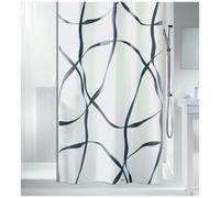 Rideau de douche - 240 x 180 cm - Noir et Blanc - Polyester - Ribbon SPIRELLA